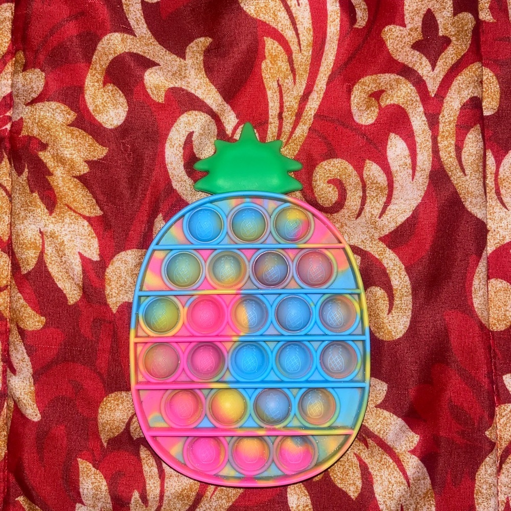 Fidget Sensory Stress Bubble Toy for Kids, Pop Silicone Stress Toy (Pineapple)